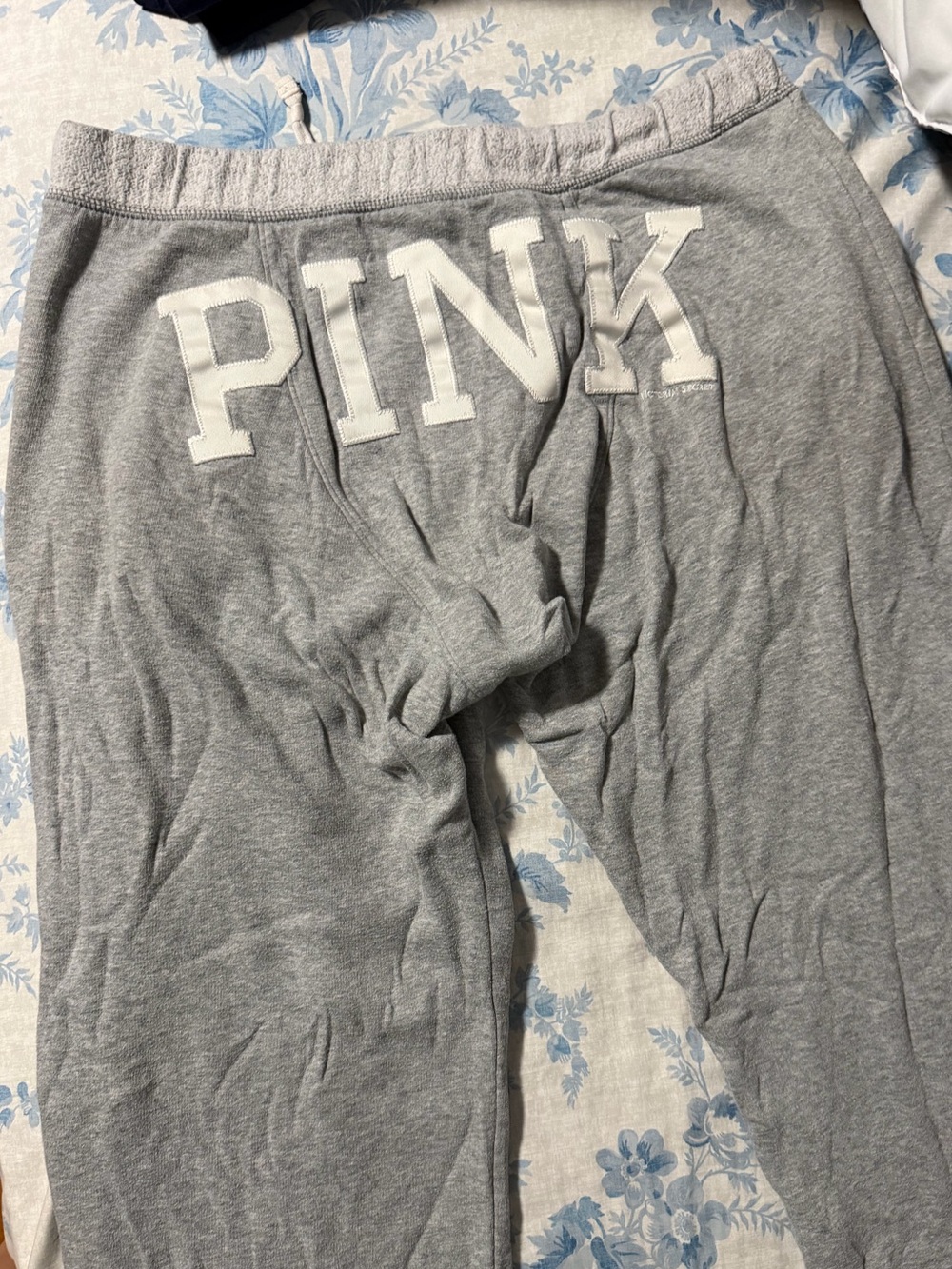 PINK Gray Sweat Pants with Logo